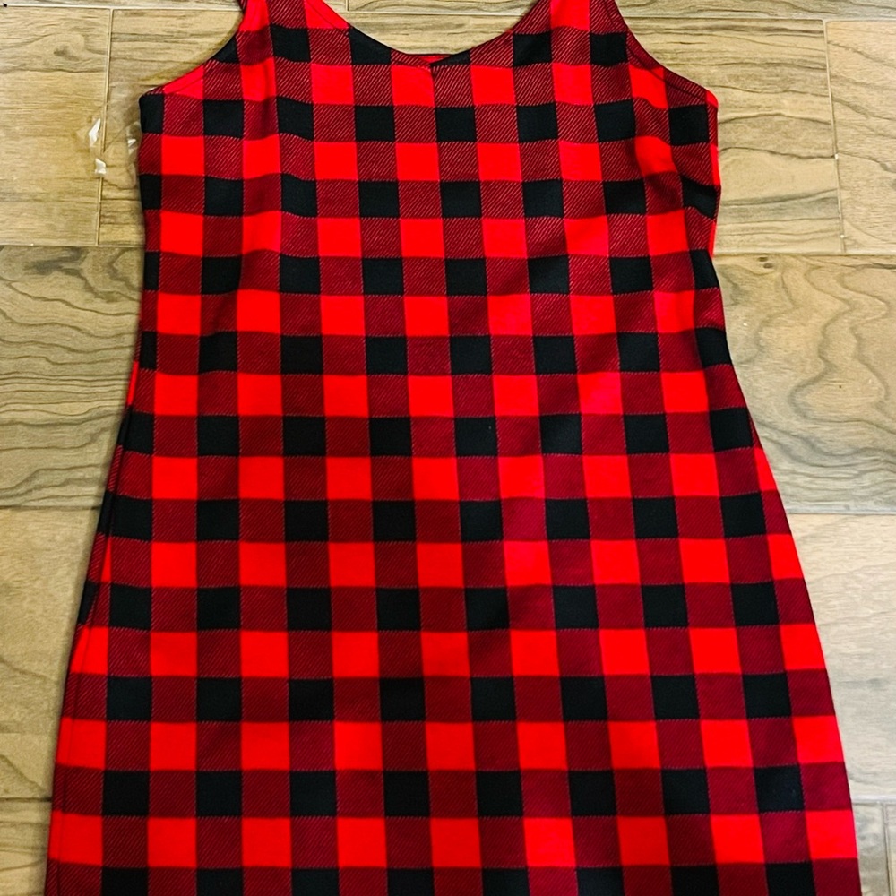 Red and Black Plaid Dress